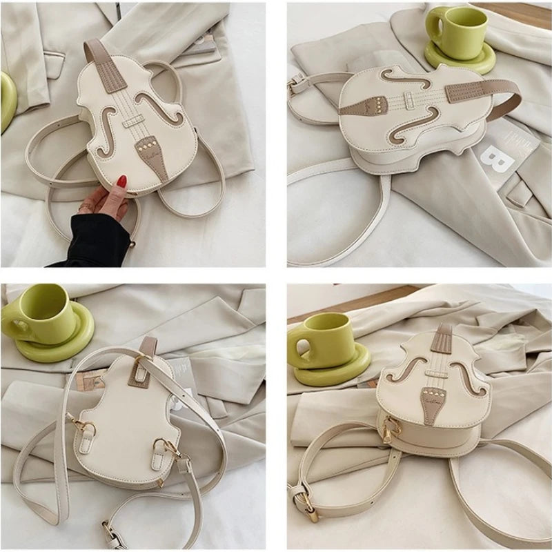 Violin Shape PU Leather Mini Backpacks For Women