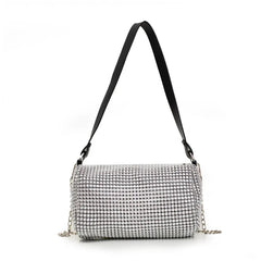 Autumn Rhinestone Women's Bucket Bag Light Diamond Handbags Chain Messenger Bag