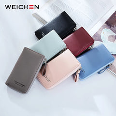 WEICHEN Lady Key Wallet PU Leather Zipper Girl Housekeeper