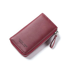 WEICHEN Lady Key Wallet PU Leather Zipper Girl Housekeeper