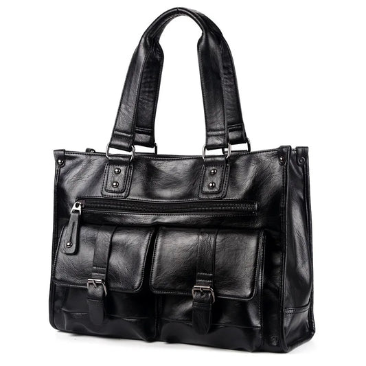 Men's Leather Laptop Bag Office Briefcase Handbag