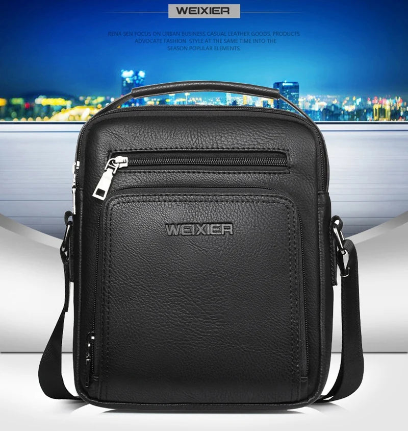 WEIXIER Casual Men Crossbody Bags Pu Leather Messenger Bag Men Handbag