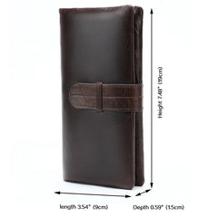 Men's Leather Zipper Wallet Business Money Bag 6018