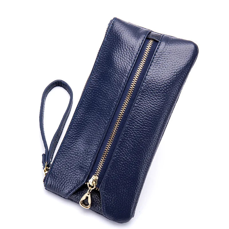 Leather Women Long Wallet Wristband Clutch Travel Purse Key Wallets