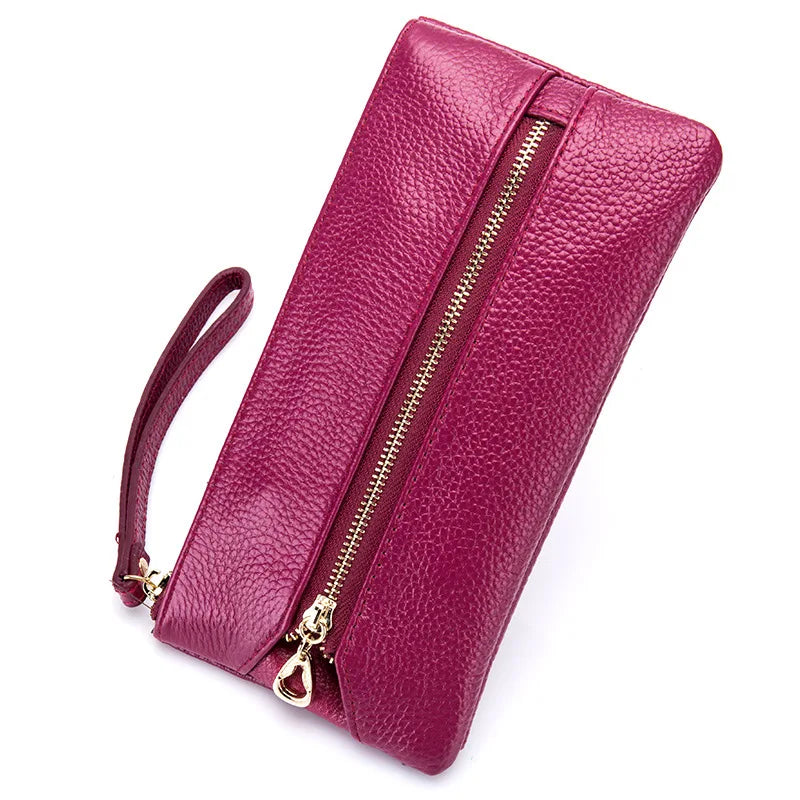 Leather Women Long Wallet Wristband Clutch Travel Purse Key Wallets