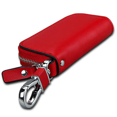 Leather Car Key Wallet Zipper Key Holder Organizer