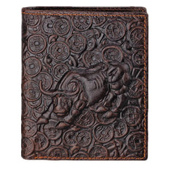 Bull Pattern Leather Men Wallet