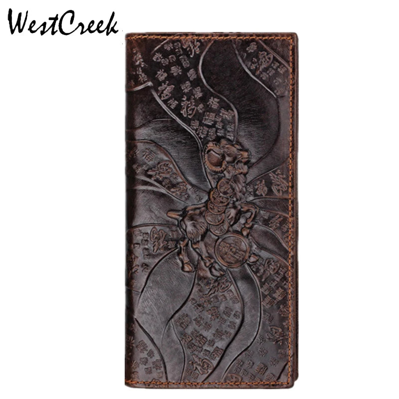 Goats Pattern Leather Men's Wallets High Real Leather Man Purse