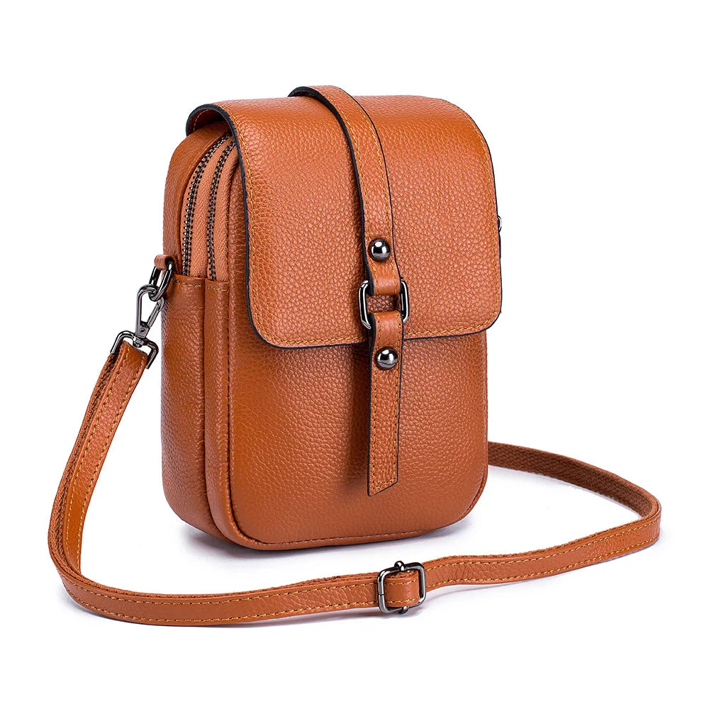 Soft Leather Messenger Bag for Women Crossbody Purse Adjustable Strap