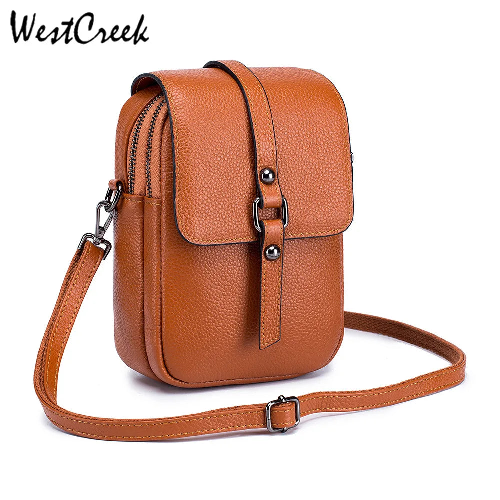Soft Leather Messenger Bag for Women Crossbody Purse Adjustable Strap