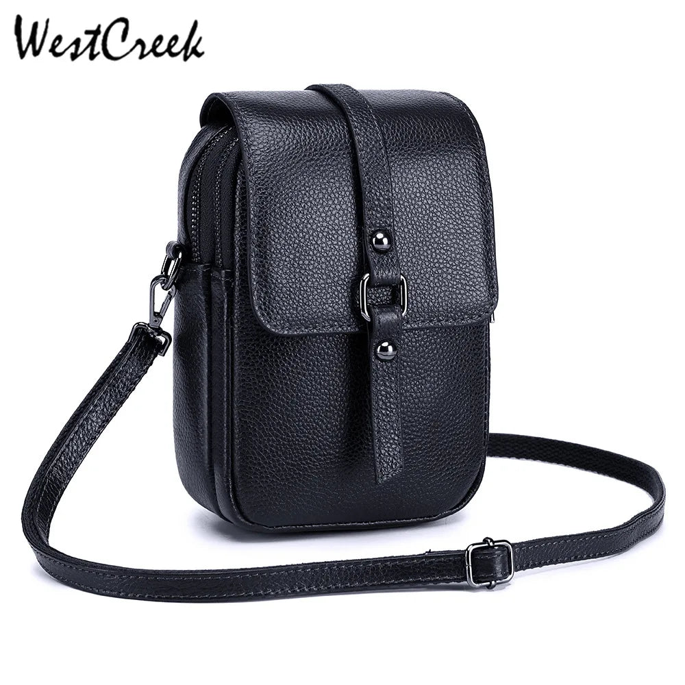 Soft Leather Messenger Bag for Women Crossbody Purse Adjustable Strap
