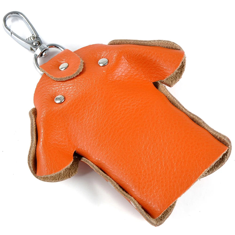 Split Leather Buckle Small Key Wallet Holder Case Key Clip Storage Bag