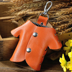 Split Leather Buckle Small Key Wallet Holder Case Key Clip Storage Bag