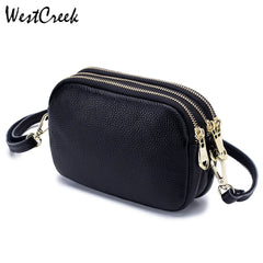 Three-layer Soft Leather Women Crossbody Handb