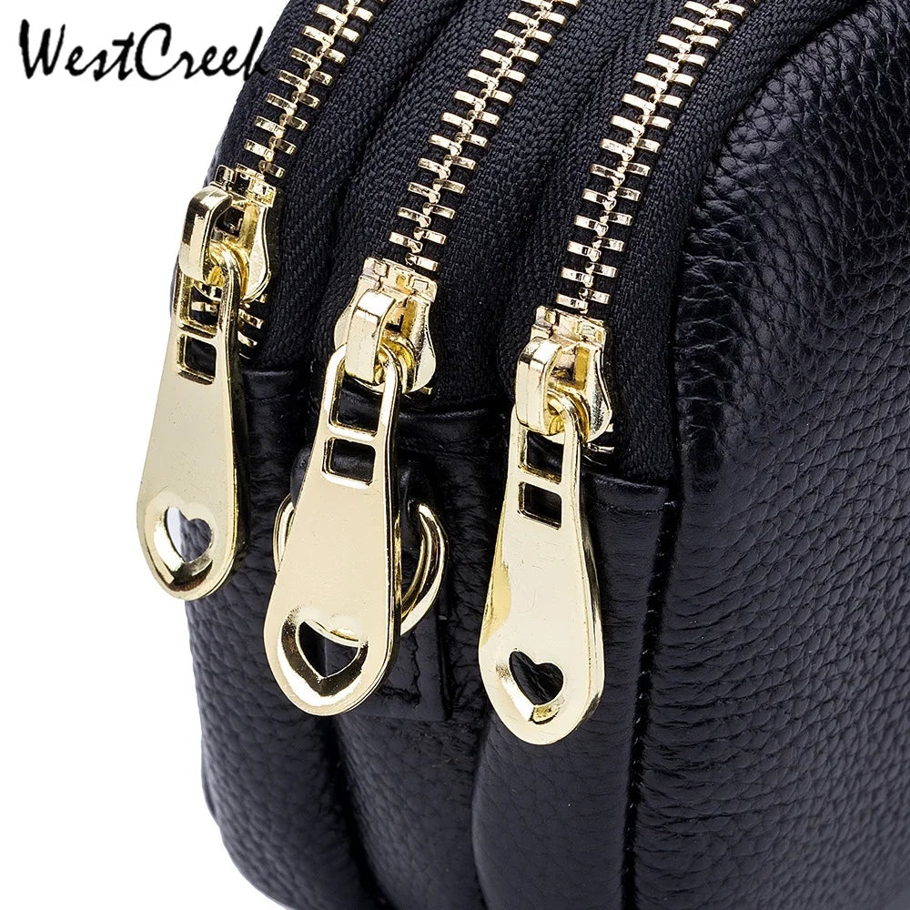 Three-layer Soft Leather Women Crossbody Handb