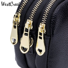 Three-layer Soft Leather Women Crossbody Handb