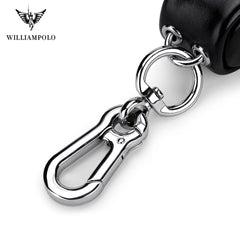 WILLIAMPOLO Leather Key Bag Zipper Wallet Multi-function Waist Key Bag