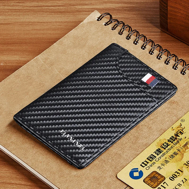 RFID Men Short Cowhide Leather Wallets