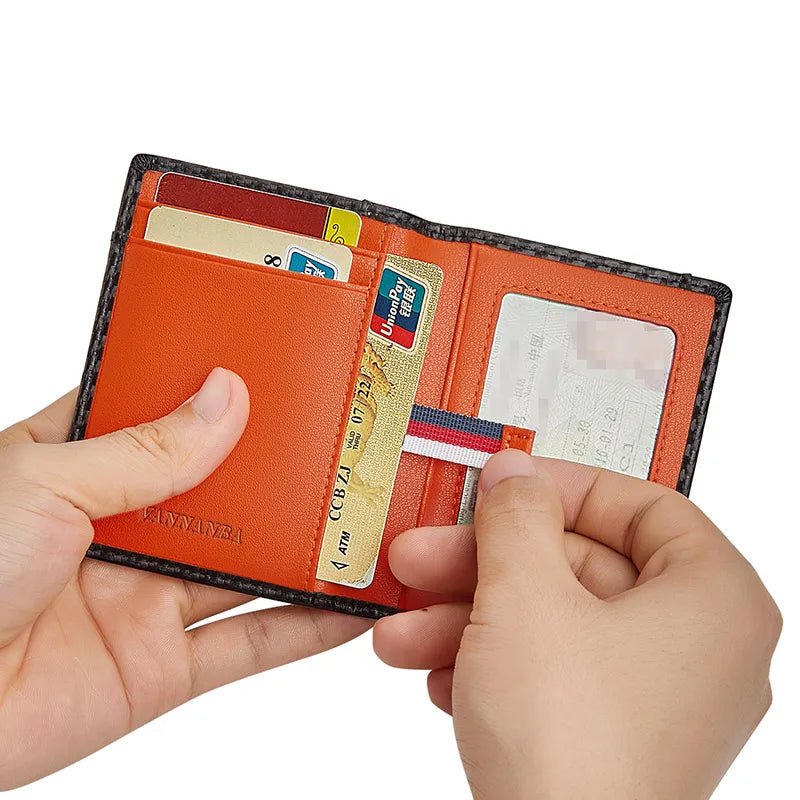 RFID Men Short Cowhide Leather Wallets