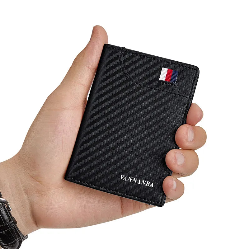 RFID Men Short Cowhide Leather Wallets