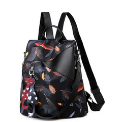 Embroidery Backpack Teen Girls School Bag PU Leather Student
