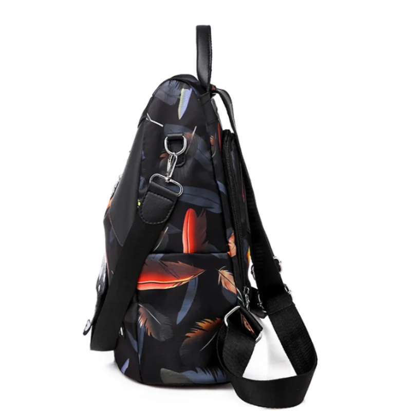 Embroidery Backpack Teen Girls School Bag PU Leather Student
