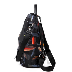 Embroidery Backpack Teen Girls School Bag PU Leather Student
