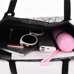 Geometric Plaid Shoulder Bag Casual Tote Women Handbag