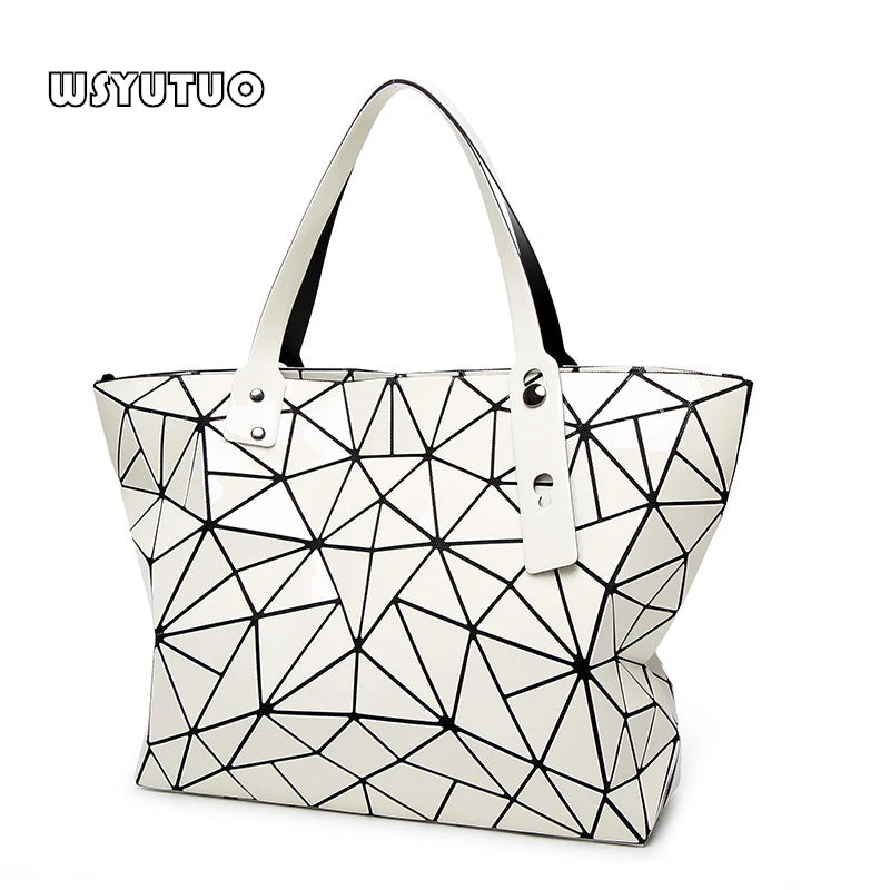 Geometric Plaid Shoulder Bag Casual Tote Women Handbag