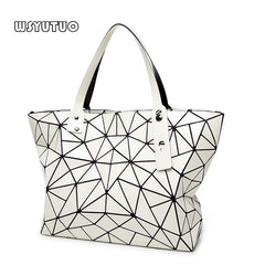 Geometric Plaid Shoulder Bag Casual Tote Women Handbag