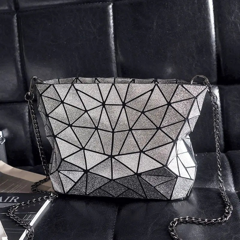 Geometric Plaid Shoulder Bag Casual Tote
