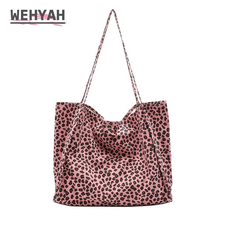 Wahyah Leopard Canvas Tote Bag for Women ZY014