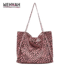 Wahyah Leopard Canvas Tote Bag for Women ZY014