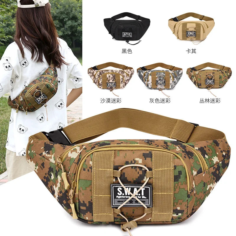 Camouflage Waist Bag Men's Military Fan Large Capacity Cashier Wallet