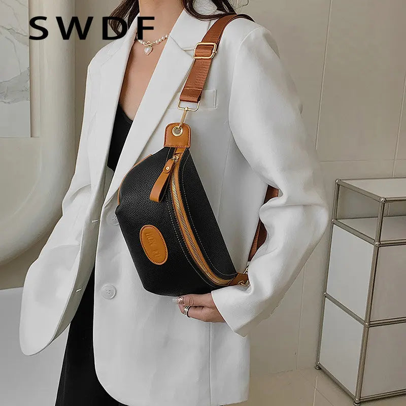 Waist Bag Women PU Leather Fanny Pack Female Chest Bags Lady Belt Bag