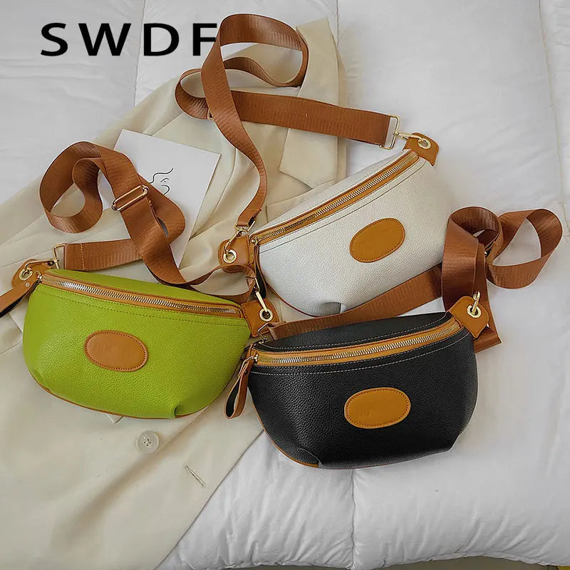 Waist Bag Women PU Leather Fanny Pack Female Chest Bags Lady Belt Bag