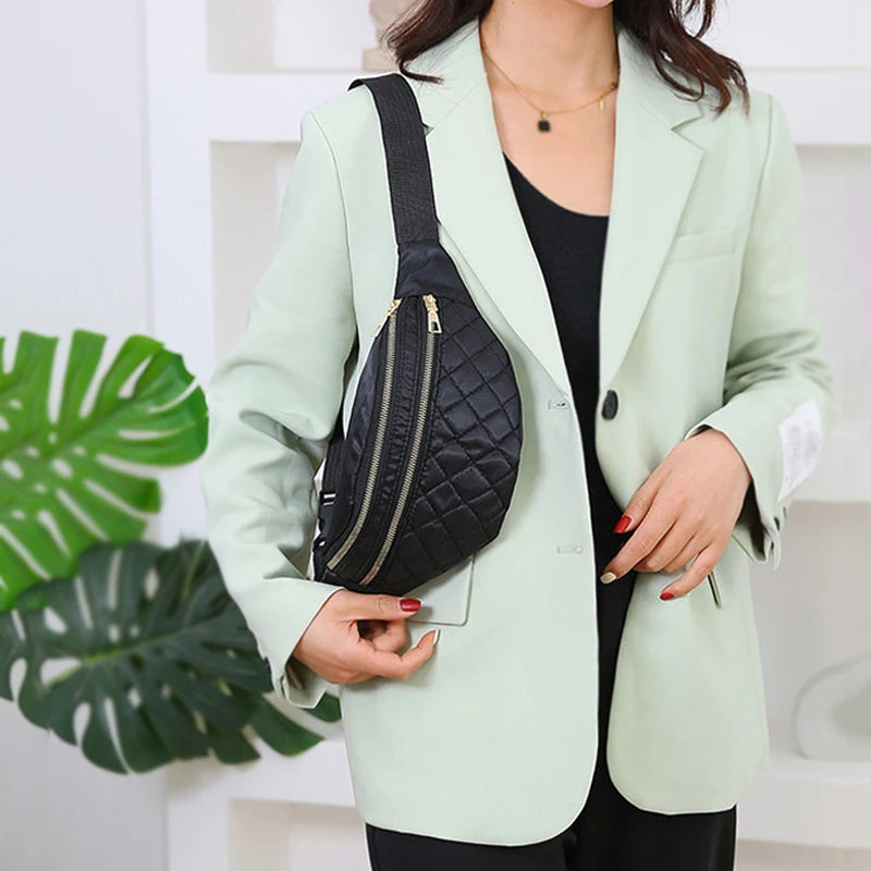 Waist Bag Women Oxford Fanny Pack Chest Shoulder Belt Bag Packs