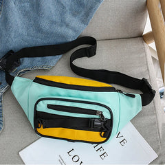 Canvas Bum Bag Women's Hip Hop Waist Pack Zipper Shoulder Pack