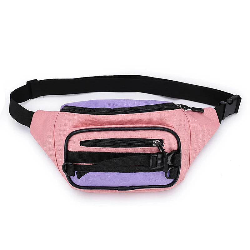 Canvas Bum Bag Women's Hip Hop Waist Pack Zipper Shoulder Pack