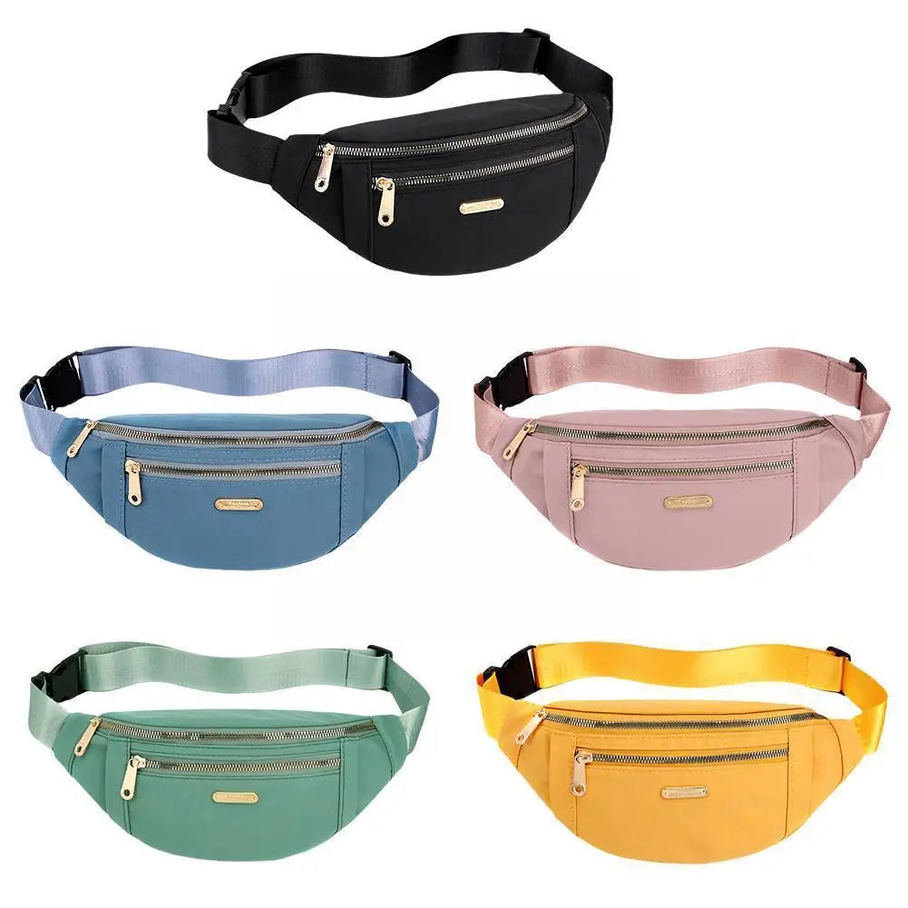 Pink Waist Bag Women Men Chest Pack Purse Fanny Handbag
