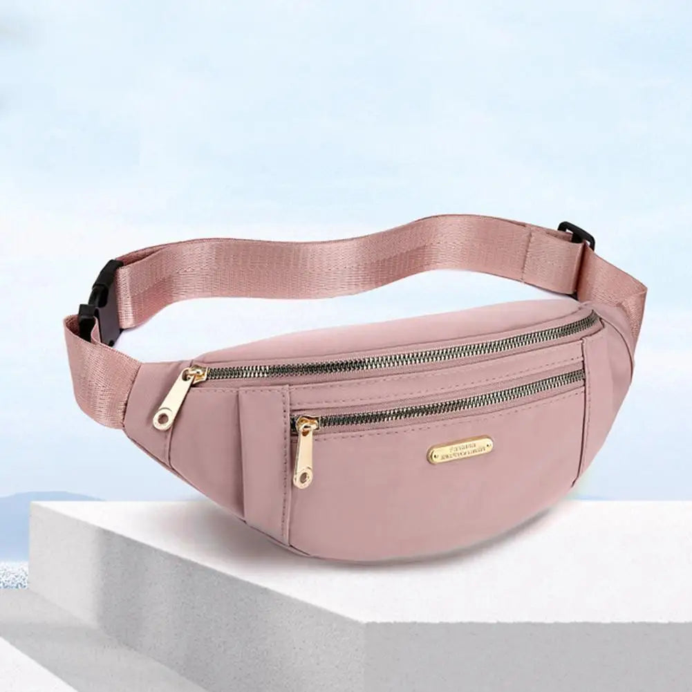 Pink Waist Bag Women Men Chest Pack Purse Fanny Handbag