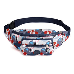 Floral Waist Bag Women Three Zipper Pocket Women Chest Handbag