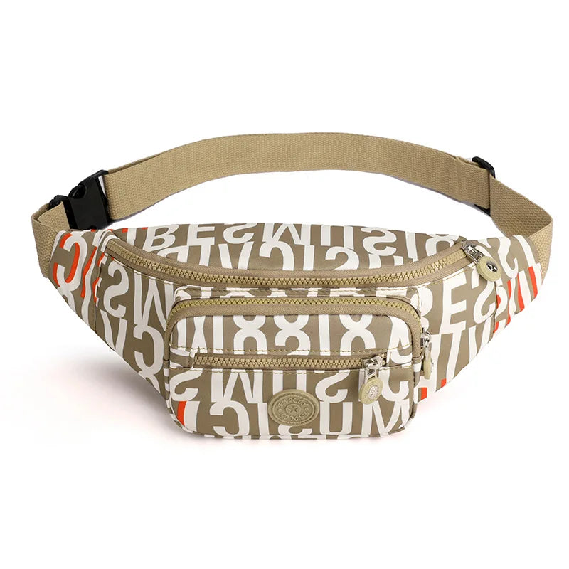 Floral Waist Bag Women Three Zipper Pocket Women Chest Handbag