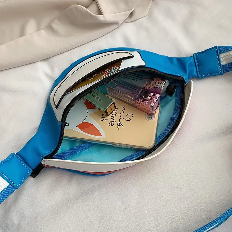 Women's Cartoon Waist Bag Fanny Pack Hip Package Crossbody Purse PU Leather