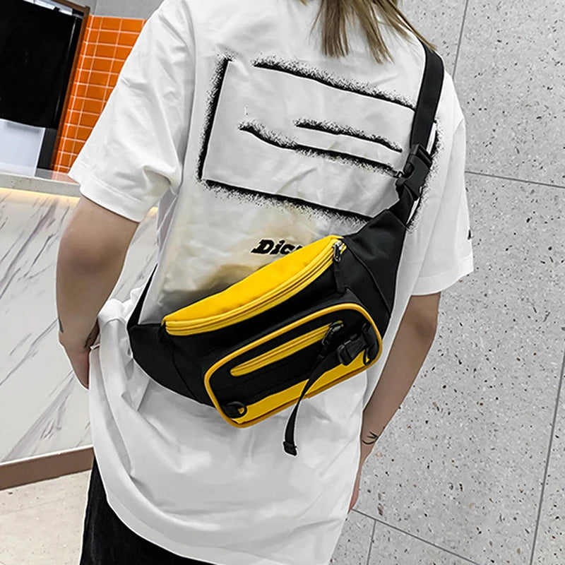 Canvas Waist Bag Women's Fanny Pack Zipper Hip Hop Shoulder Pack