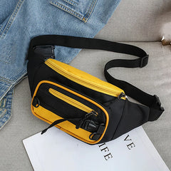 Canvas Waist Bag Women's Fanny Pack Zipper Hip Hop