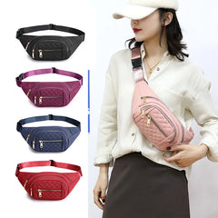 Women's Nylon Waist Bag Single Shoulder Outdoor Messenger Running Bag