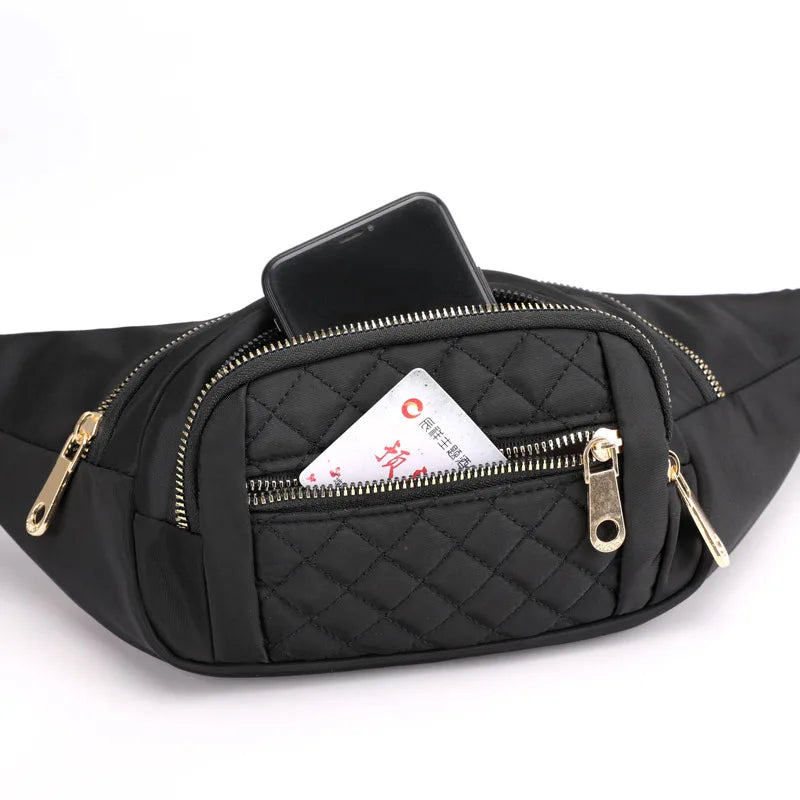 Women's Nylon Waist Bag Single Shoulder Outdoor Messenger Running Bag