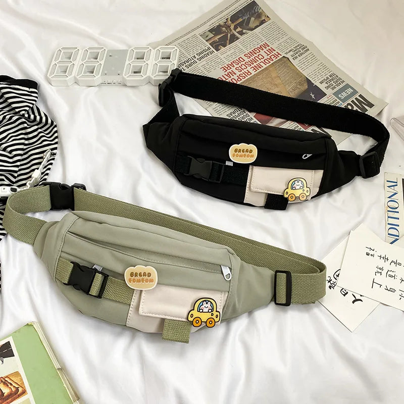 Canvas Waist Bag for Girls - Crossbody Chest Pack