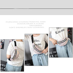 Geometric Waist Pack Laser Chest Phone Pouch Sport Purse Pocket